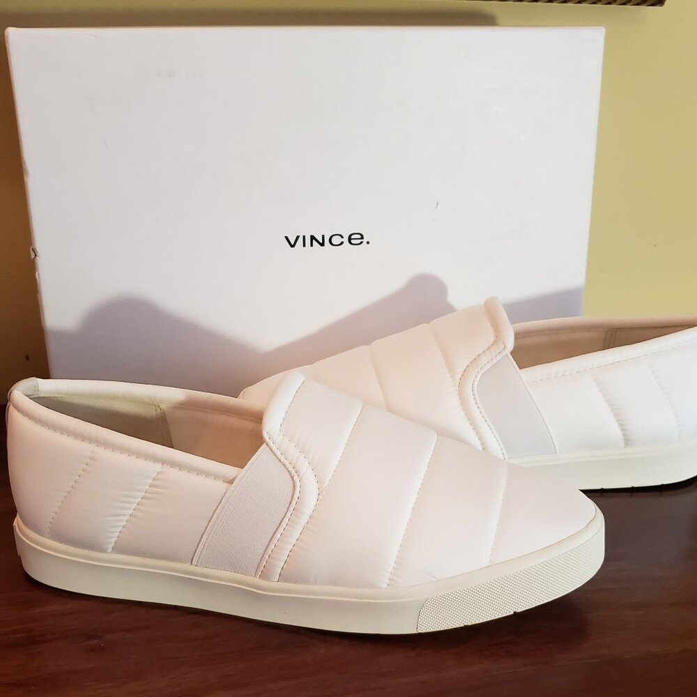 New Womens Vince "Blair" Quilted Slip-on Sneaker (White) Size US 9M (39)